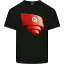Curled Tunisia Flag Tunisian Day Football Mens Cotton T-Shirt Tee Top Black