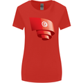Curled Tunisia Flag Tunisian Day Football Womens Wider Cut T-Shirt Red