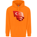 Curled Turkey Flag Turkish Day Football Childrens Kids Hoodie Orange