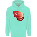 Curled Turkey Flag Turkish Day Football Childrens Kids Hoodie Peppermint