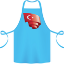 Curled Turkey Flag Turkish Day Football Cotton Apron 100% Organic Turquoise