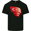 Curled Turkey Flag Turkish Day Football Kids T-Shirt Childrens Black