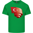 Curled Turkey Flag Turkish Day Football Kids T-Shirt Childrens Irish Green