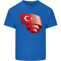 Curled Turkey Flag Turkish Day Football Kids T-Shirt Childrens Royal Blue