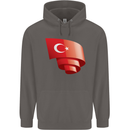 Curled Turkey Flag Turkish Day Football Mens 80% Cotton Hoodie Charcoal