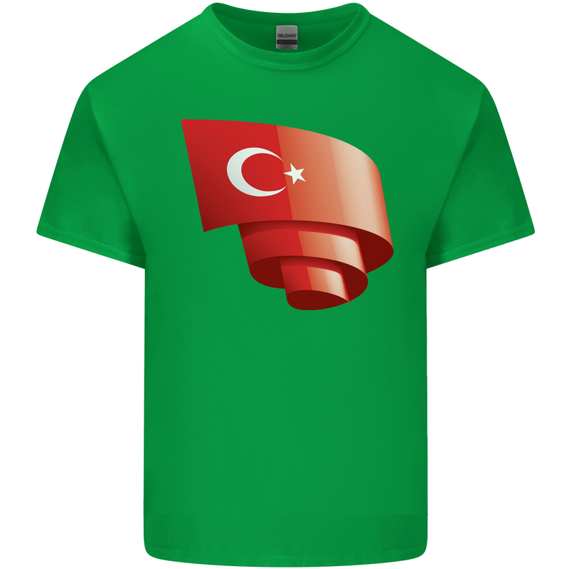 Curled Turkey Flag Turkish Day Football Mens Cotton T-Shirt Tee Top Irish Green