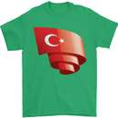 Curled Turkey Flag Turkish Day Football Mens T-Shirt 100% Cotton Irish Green