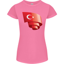 Curled Turkey Flag Turkish Day Football Womens Petite Cut T-Shirt Azalea