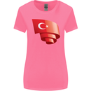 Curled Turkey Flag Turkish Day Football Womens Wider Cut T-Shirt Azalea
