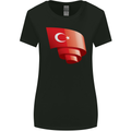 Curled Turkey Flag Turkish Day Football Womens Wider Cut T-Shirt Black