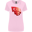 Curled Turkey Flag Turkish Day Football Womens Wider Cut T-Shirt Light Pink