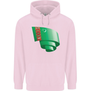 Curled Turkmenistan Flag The Turkmen Day Football Childrens Kids Hoodie Light Pink