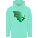 Curled Turkmenistan Flag The Turkmen Day Football Childrens Kids Hoodie Peppermint