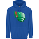 Curled Turkmenistan Flag The Turkmen Day Football Childrens Kids Hoodie Royal Blue