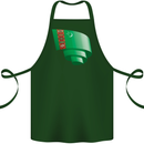 Curled Turkmenistan Flag The Turkmen Day Football Cotton Apron 100% Organic Forest Green