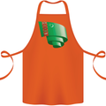 Curled Turkmenistan Flag The Turkmen Day Football Cotton Apron 100% Organic Orange