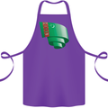 Curled Turkmenistan Flag The Turkmen Day Football Cotton Apron 100% Organic Purple