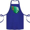 Curled Turkmenistan Flag The Turkmen Day Football Cotton Apron 100% Organic Royal Blue