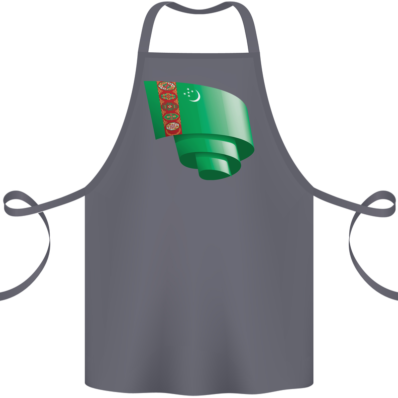 Curled Turkmenistan Flag The Turkmen Day Football Cotton Apron 100% Organic Steel