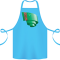 Curled Turkmenistan Flag The Turkmen Day Football Cotton Apron 100% Organic Turquoise