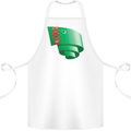 Curled Turkmenistan Flag The Turkmen Day Football Cotton Apron 100% Organic White