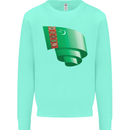 Curled Turkmenistan Flag The Turkmen Day Football Kids Sweatshirt Jumper Peppermint