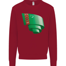 Curled Turkmenistan Flag The Turkmen Day Football Kids Sweatshirt Jumper Red