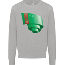 Curled Turkmenistan Flag The Turkmen Day Football Kids Sweatshirt Jumper Sports Grey