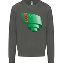 Curled Turkmenistan Flag The Turkmen Day Football Kids Sweatshirt Jumper Storm Grey