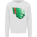 Curled Turkmenistan Flag The Turkmen Day Football Kids Sweatshirt Jumper White