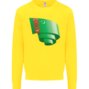 Curled Turkmenistan Flag The Turkmen Day Football Kids Sweatshirt Jumper Yellow