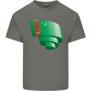 Curled Turkmenistan Flag The Turkmen Day Football Kids T-Shirt Childrens Charcoal