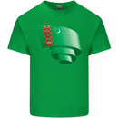 Curled Turkmenistan Flag The Turkmen Day Football Kids T-Shirt Childrens Irish Green