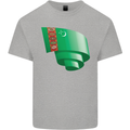 Curled Turkmenistan Flag The Turkmen Day Football Kids T-Shirt Childrens Sports Grey