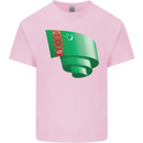 Curled Turkmenistan Flag The Turkmen Day Football Mens Cotton T-Shirt Tee Top Light Pink