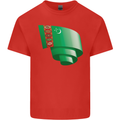 Curled Turkmenistan Flag The Turkmen Day Football Mens Cotton T-Shirt Tee Top Red