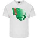 Curled Turkmenistan Flag The Turkmen Day Football Mens Cotton T-Shirt Tee Top White