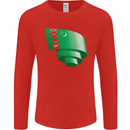 Curled Turkmenistan Flag The Turkmen Day Football Mens Long Sleeve T-Shirt Red