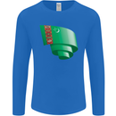 Curled Turkmenistan Flag The Turkmen Day Football Mens Long Sleeve T-Shirt Royal Blue