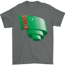 Curled Turkmenistan Flag The Turkmen Day Football Mens T-Shirt 100% Cotton Charcoal