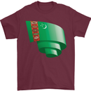 Curled Turkmenistan Flag The Turkmen Day Football Mens T-Shirt 100% Cotton Maroon