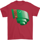 Curled Turkmenistan Flag The Turkmen Day Football Mens T-Shirt 100% Cotton Red