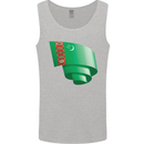 Curled Turkmenistan Flag The Turkmen Day Football Mens Vest Tank Top Sports Grey