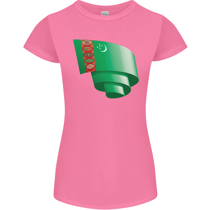 Curled Turkmenistan Flag The Turkmen Day Football Womens Petite Cut T-Shirt Azalea