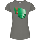Curled Turkmenistan Flag The Turkmen Day Football Womens Petite Cut T-Shirt Charcoal