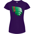 Curled Turkmenistan Flag The Turkmen Day Football Womens Petite Cut T-Shirt Purple