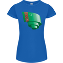 Curled Turkmenistan Flag The Turkmen Day Football Womens Petite Cut T-Shirt Royal Blue