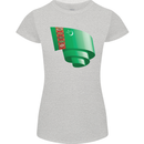 Curled Turkmenistan Flag The Turkmen Day Football Womens Petite Cut T-Shirt Sports Grey