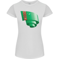 Curled Turkmenistan Flag The Turkmen Day Football Womens Petite Cut T-Shirt White