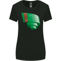 Curled Turkmenistan Flag The Turkmen Day Football Womens Wider Cut T-Shirt Black